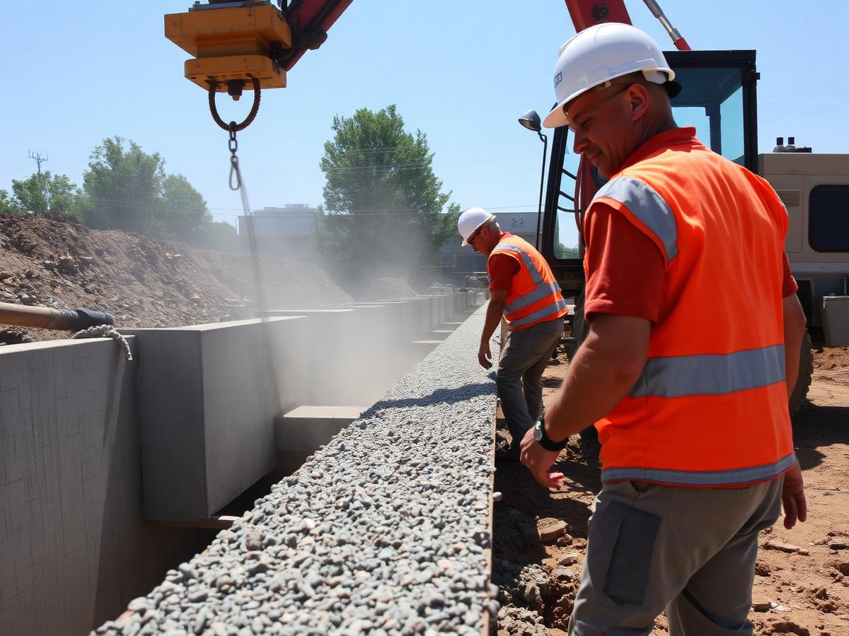Lucrări de fundații și turnare beton pe șantier